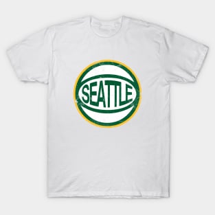 Seattle Retro Ball - White T-Shirt